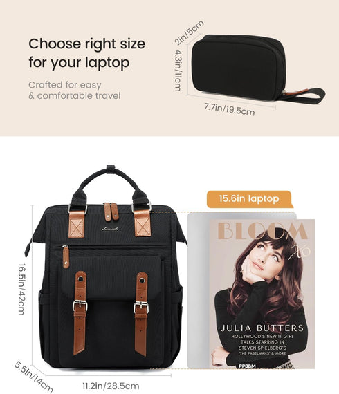 Backpack Backpack Pack, Backpack, 15.6 Inch LOVEVOOK Laptop for Women, Teacher Nurse Work Laptop Bag, Waterproof Travel