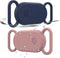 2 Pack Waterproof Dog Collar Holder for Samsung Galaxy SmartTag 2, Silicone GPS Tracker Case - Pink, Blue