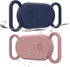 2 Pack Waterproof Dog Collar Holder for Samsung Galaxy SmartTag 2, Silicone GPS Tracker Case - Pink, Blue