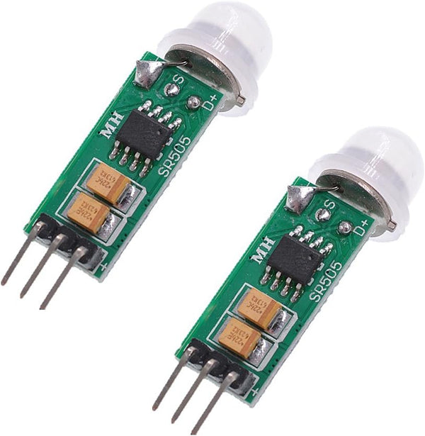 Oiyagai PIR Motion Sensor Module, HC-SR505, 2-Pack Infrared Detector for Arduino, DIY Security Projects