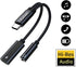 Xumee USB Type C to 3.5mm Headphone and Charger Adapter, 2-in-1 USB C to Aux Audio Jack Hi-Res DAC and Fast Charging