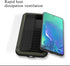 LOVE MEI Military Rugged Case for Samsung Galaxy S21 FE 5G, Shockproof Dustproof Hybrid Metal Silicone Gel Cover with