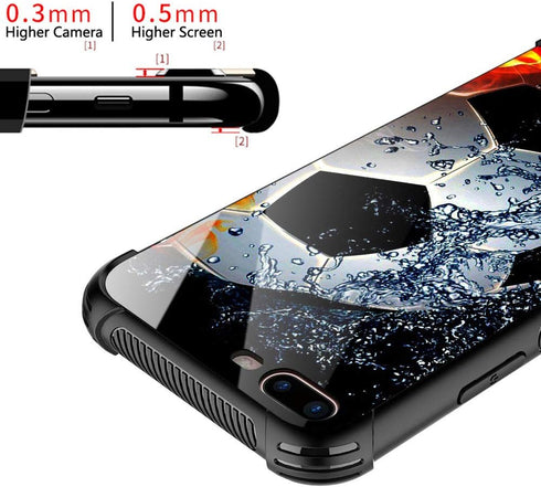CARLOCA iPhone 8 Plus Case, Sizzling Soccer Design, Shockproof Anti-Scratch Case for iPhone 7/8 Plus