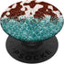 PopSockets Standard PopGrip Cow Print Brown Cowhide Teal Western