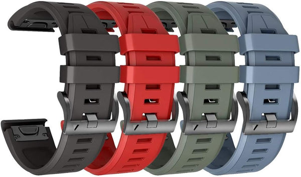 ANCOOL Quickfit 26mm Watch Band for Garmin Fenix 5X/7X/6X, Compatible with Fenix 6X Pro/5X Plus/7X Pro/8 (Black, Red,