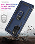 Galaxy A02S Case with HD Screen Protector, Military Grade Hybrid Hard PC Soft TPU, Shockproof Protective Case (Blue)