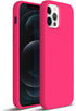 ZUSLAB Nano Silicone Case for iPhone 12 Pro Max - Shockproof Bumper Soft Full Protection Cover, Neon Pink