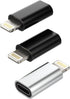 3-Pack USB C Female to Lightning Male Adapter, Fast Charging, Reliable, Premium Material, 1 Year Warranty