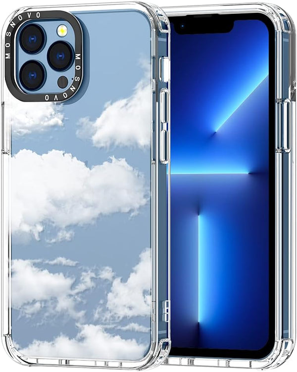 MOSNOVO Case for iPhone 13 Pro Max, Clear TPU Bumper Cover, Military-Grade Drop Protection, Anti Peel Off Tech, Cloud