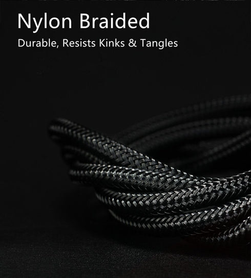 COSOOS 4 Short USB Type C Cables (9in/23cm) - Nylon Braided Fast Charge & Sync for Samsung Galaxy, Google Pixel, LG.