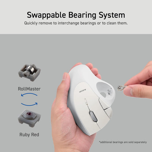 ELECOM Ergonomic Comfort Design Trackball - Wireless 2.4GHz Connect, Super-Smooth Tracking, Compatible for Windows, PC,