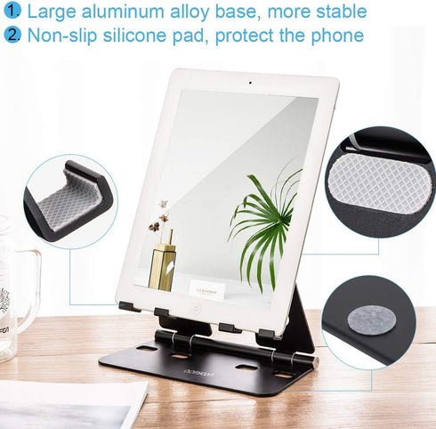 aceyoon 2 Adjustable Tablet Stand, iPad/Cell Phone Holder for Desk, Aluminum Alloy Stand Holder for Phones or a