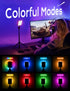 degeca 66 25 96+ 3 2 360 2000mAh LED & RGB Portable Selfie Light, CRI, White & RGB Modes, Rotatable Phone Clip & Camera