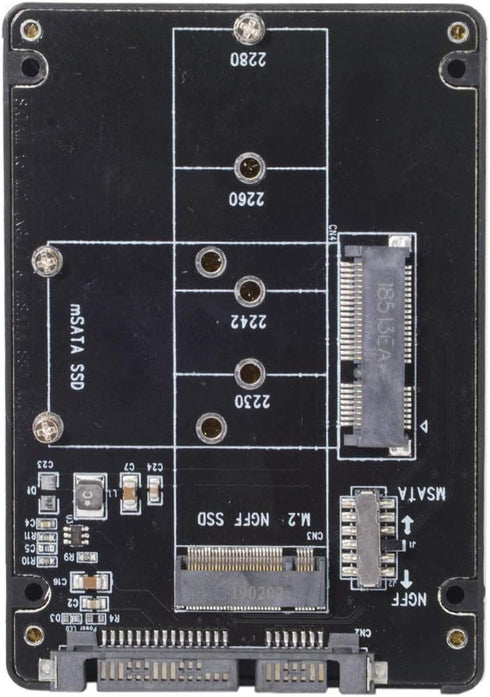Cablecc M.2 NGFF B-Key & mSATA SSD to SATA 3.0 Adapter Converter Case with Switch