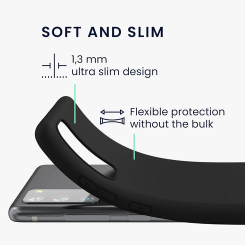 kwmobile Soft Slim TPU Case for Samsung Galaxy S20 FE - Protective Silicone Cover - Black Matte