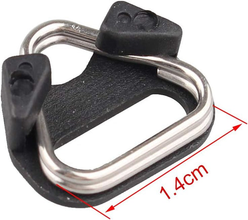 Futheda 4PCS (2 Stainless Steel Lug Ring Camera Strap Triangle Split Ring Hook Adapter + ABS Protector Plastic Cover