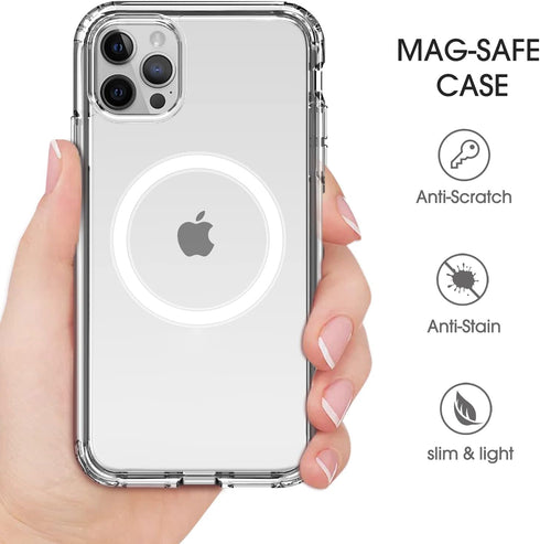 amCase Cellular Phone Case - Compatible with MagSafe, iPhone 11 Pro Max (6.5"), Shock-Absorbent, Clear