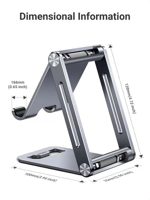 UGREEN Adjustable Phone Stand for Desk, Compatible with iPhone 15/14/13/12 Pro Max/11/XS Max/XR/X/8 Plus/Nintendo