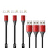 N. NETDOT Magnetic Charging Cable, Gen10 Nylon Braided 2-in-1, 3.3ft/3 Pack Red, Compatible with USB-C and Micro-USB