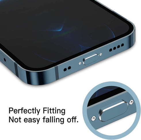 2 Pack Anti Dust Plugs for iPhone - 8 Pin Dust Cover with Mini Storage Box for iPhone Models