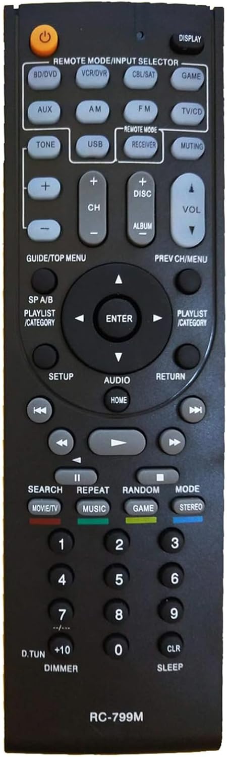 AIDITIYMI RC-799M Replacement Remote for Onkyo AV Receiver Home Theater, HT-S3500, HT-R548, HT-RC330
