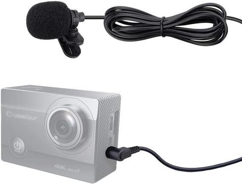 Mini lavalier Lapel Tie Clip-on 3.5mm Jack Condenser Collar Microphone compatible for Crosstour ct8500 Action Camera