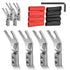 Tertullus 8 Pcs DIY Y Plugs, Pure Copper Speaker Spade Connectors, 45 Degree Rhodium Plated Screw Locking Adapter