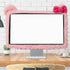 VIOKKO 2 (17 24 Inch) Pcs Kawaii Elastic Monitor Dust Cover - Cat Ear Furry Pink, Dustproof for PC, TV, Laptop