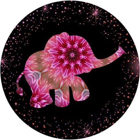 Cute Pink Purple Mandala Baby Elephant PopSockets Grip and Stand for Phones and Tablets - Cool Black Background