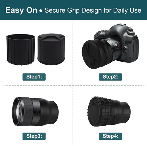 HUYEIOBGD 1855mm Universal Lens Cap, Flexible Camera Lens Cover for DSLR & Mirrorless Cameras, Front Element Protection