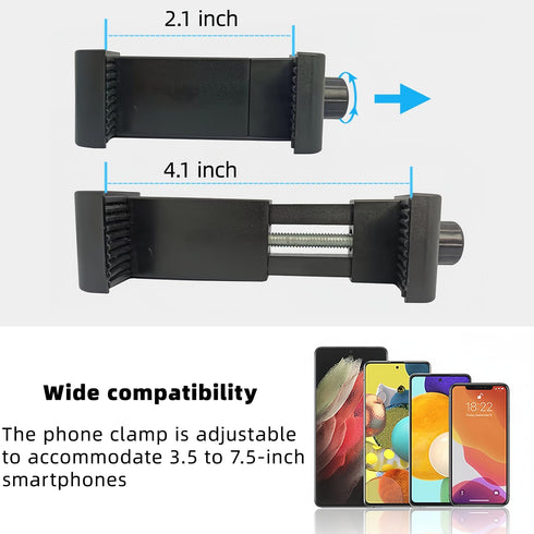 Adjustable Gooseneck Phone Holder, Suitable for Mic Stand, Baby Strollers, Treadmills, Shopping Carts, Bicycles, Cars