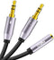 MillSO Headphone Splitter CTIA for Computer, 3.5mm Y Adapter, 2 x TRS Male to TRRS Female for Gaming Headset