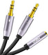 MillSO Headphone Splitter CTIA for Computer, 3.5mm Y Adapter, 2 x TRS Male to TRRS Female for Gaming Headset