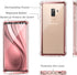 Samsung Galaxy S9 Plus Case by Dexnor, with Screen Protector, Electroplated Frame, Rugged 360 Full Body (Metallic Pink)