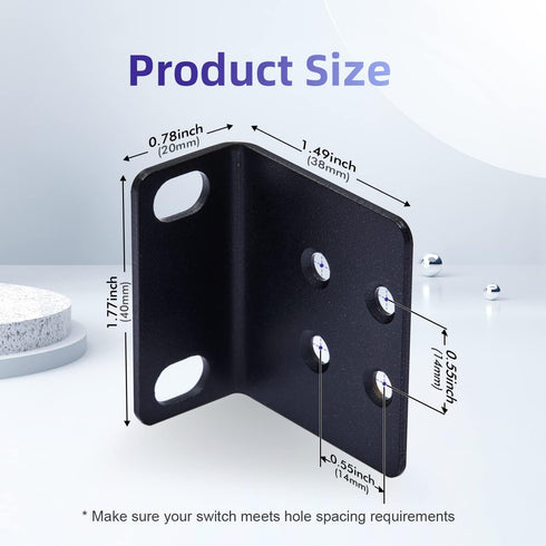 19" Rack Mount Kit for 17.3 inch Wide Switches - Compatible with Buffalo Tech, Dell, Cisco, and More