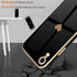 Teageo Compatible with iPhone Xr Case Black - Cute Love-Heart Luxury Bling Plating Soft Back Cover, Raised Full Camera