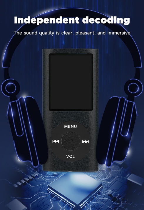 FKLBBLPM MP3 5.2, 32GB Player with Bluetooth Portable Music Player with Memory Card, Stereo Earphone, Voice Recorder