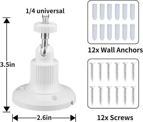 Wall Mount for Ring Stick Up Cam Wired/Battery and Indoor Cam HD (1st Gen), 360 Degree Adjustable Bracket