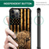 TnXee iPhone 12 Case - Wood Grain American Flag Cow/Bison Design, Shockproof & Anti-Scratch for Men & Women.