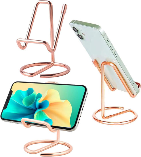 ROSYQUARZ Cell Phone Stand for Desk, Metal Mobile Phone Stand Holder, Cute Rose