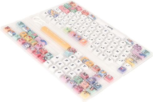 PBT 123 Keycaps, Cartoon Cute Keys, Universal Compatibility, XDA Like Height for 61 87 96 98 104 108 Mechanical
