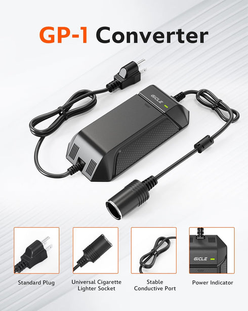 Gicle 12V 15A 180W 110V 12V AC to DC Converter, AC/DC Power Supply Adapter Transformer for Tire Inflator, Car
