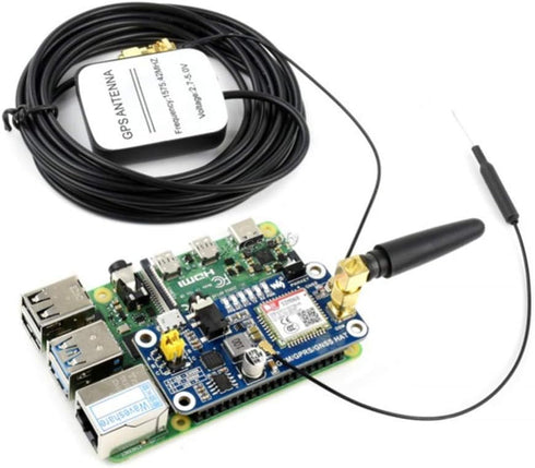 Raspberry Pi GSM/GPRS/GNSS Bluetooth HAT Module, SMS GPS UART Based on SIM868 for Raspberry Pi 4B/3B/3B+/2B/Zero/Zero W