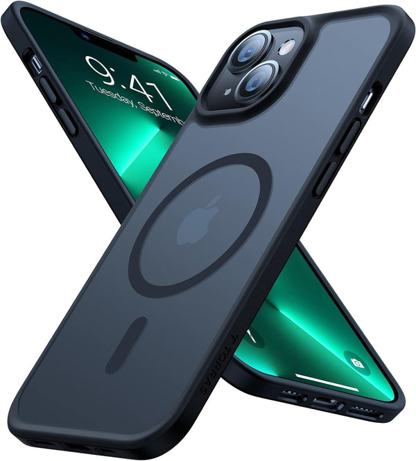 TORRAS Magnetic Shockproof Case for iPhone 15/14, 12FT Military Grade Drop Protection, Translucent Slim Protective