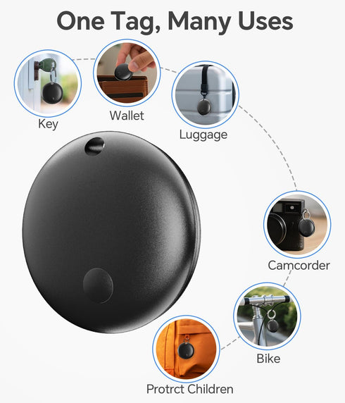 ZLYM IP67 Backpacks, Black-4) Air Tracker Tag Waterproof Bluetooth Tracker, Keychain Finder, Item Locator for Bags