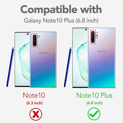 Case for Samsung Galaxy Note 10 Plus with Screen Protector, Full Body Protective Hybrid Dual Layer Case (Purple Light