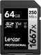 Lexar 64GB Professional 1667x SDXC Memory Card, UHS-II, C10, U3, V60, Up to 250MB/s Read