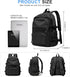 Lightweight Black College Backpack for Women and Men, Cute School Bag for Teens, Waterproof Casual Daypack
