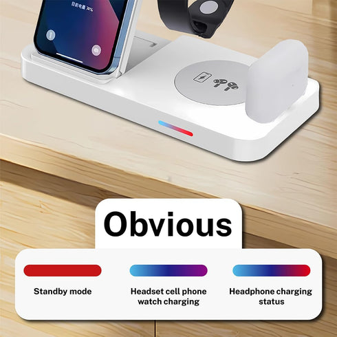 Wireless Charger, 4 in 1 Charging Station, Fast Stand for iPhone 15/14/13/12/11 Pro Max XR/XS 8 Plus, for Apple Watch