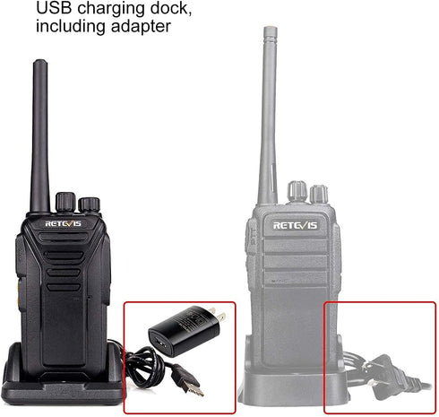 Retevis RT27 Rechargeable Walkie Talkies for Adults, 2 Way Radios for Family Hiking, Camping (2 Pack)